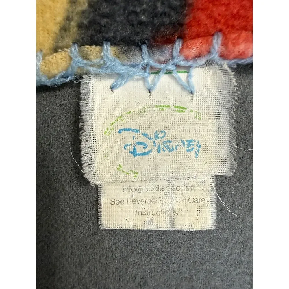Vintage Disney Mickey Mouse Baby Receiving Blanket Blue Fleece Cudlie 30x36